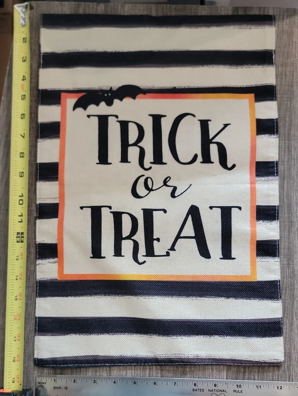Decorative Trick or Treat Garden Flag Black, Cream & a bit of Orange HALLOWEEN